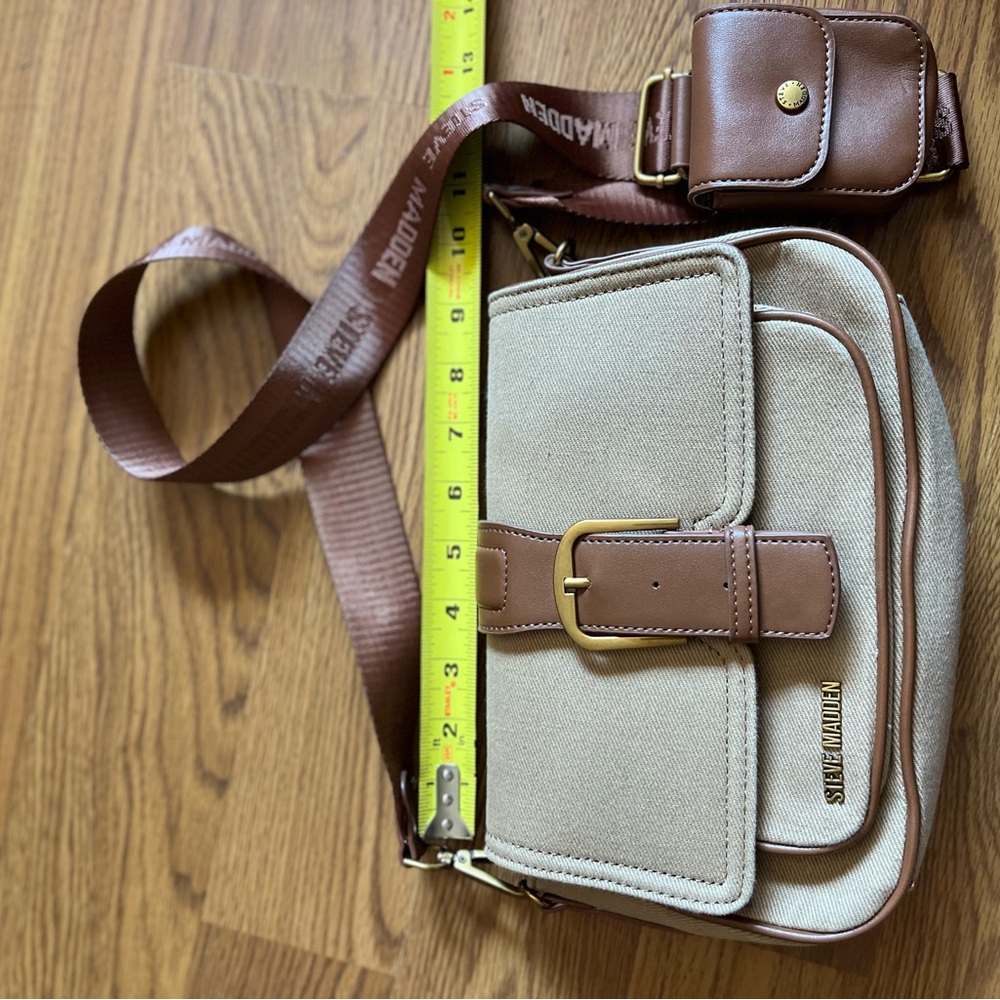 Steve Madden Cream and Brown Men's Belt Bag